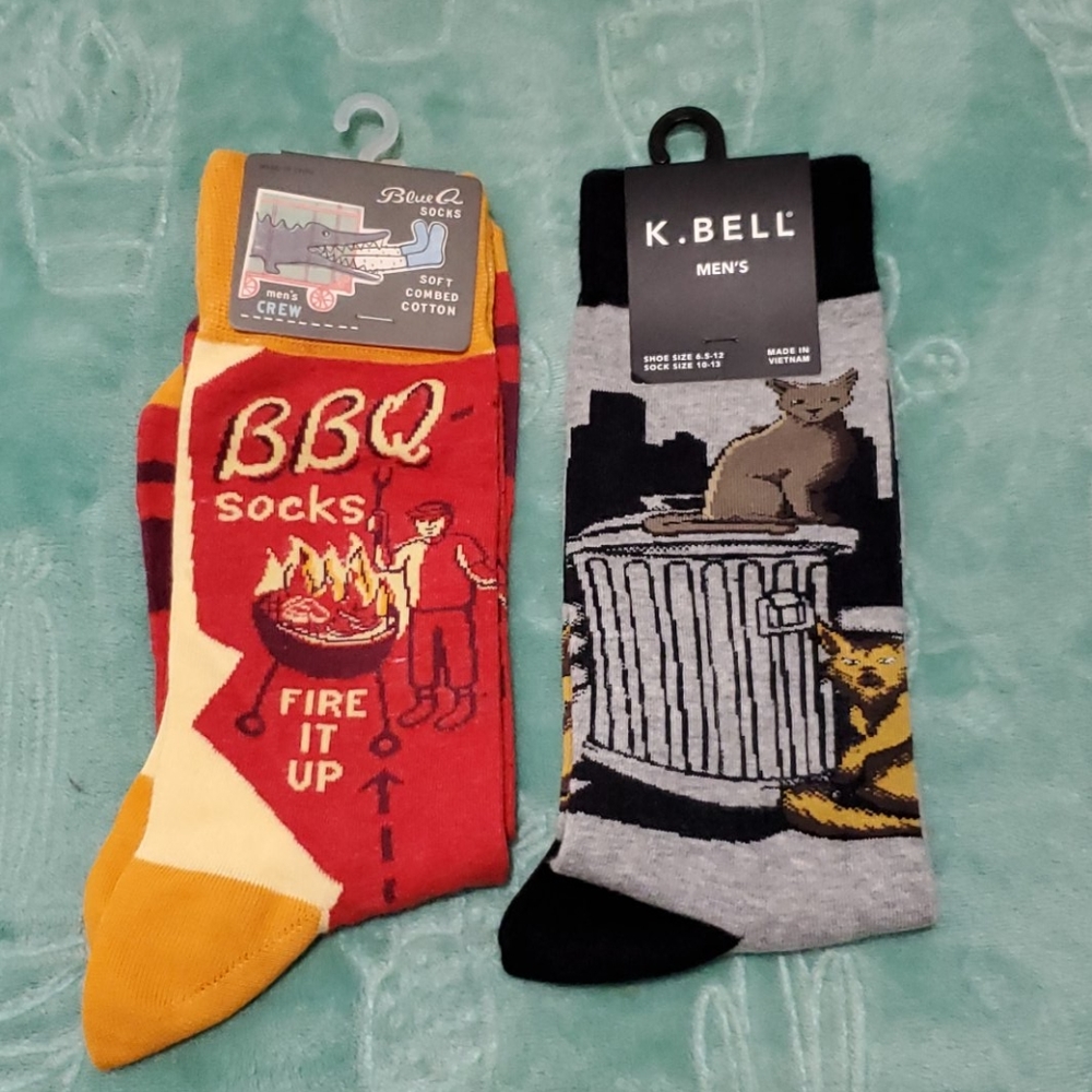 NWT K. Bell Men's Socks and BlueQ Socks